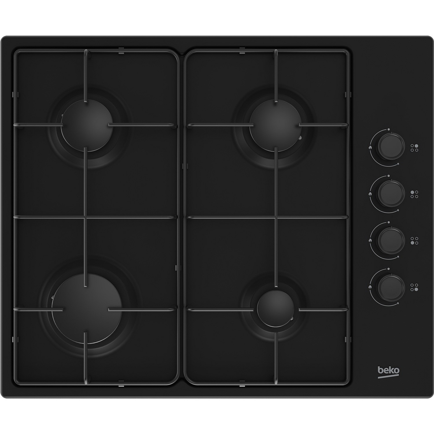 Beko HIBG64120SB 60cm 4 Burner Gas Hob - Black