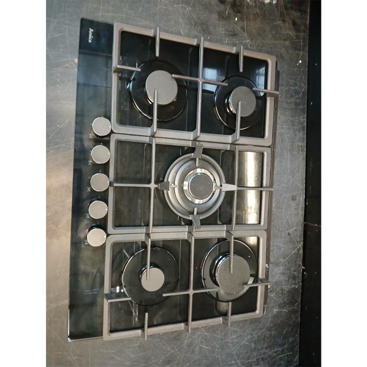 Refurbished Amica AGVH7300BL 70cm 5 Burner Gas Hob Black