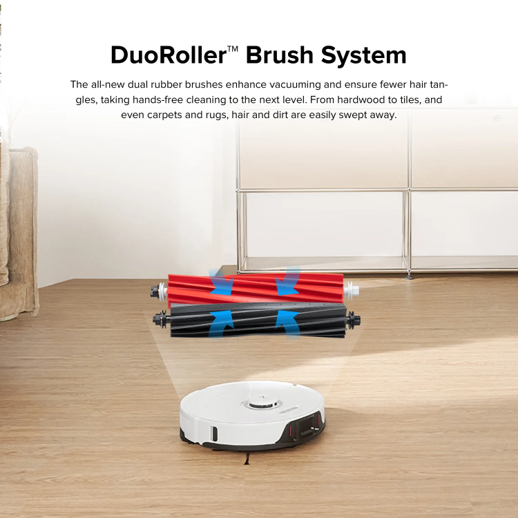 Roborock S8+ Robot Vacuum Cleaner with RockDock Plus DuoRoller Brush and VibraRise Mopping system 6000Pa - White