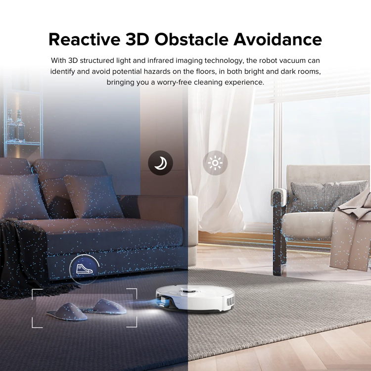 Roborock S8+ Robot Vacuum Cleaner with RockDock Plus DuoRoller Brush and VibraRise Mopping system 6000Pa - White
