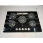 Refurbished Hotpoint FTGHG751DHBK 75cm 5 Burner Gas on Glass Gas Hob with Vertical Flame Black