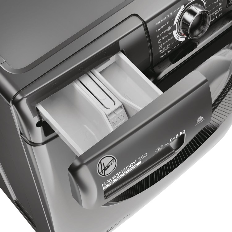 Refurbished Hoover H-Wash 350 H3DPS6966TAMBR80 Freestanding 9/6KG 1600 Spin Washer Dryer Graphite