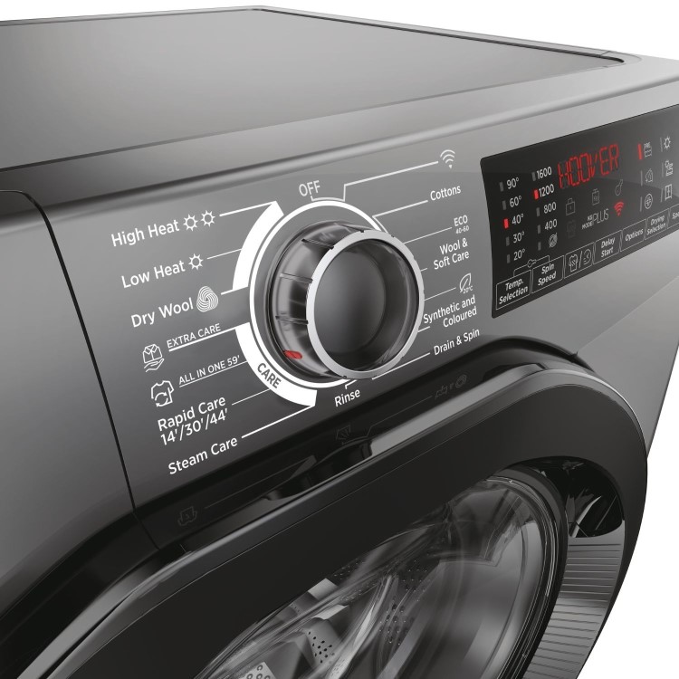 Refurbished Hoover H-Wash 350 H3DPS6966TAMBR80 Freestanding 9/6KG 1600 Spin Washer Dryer Graphite