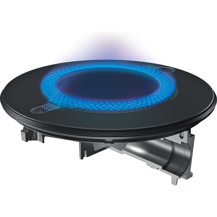 Refurbished Hotpoint FTGHG751DHBK 75cm Gas on Glass 5 Burner Gas Hob with Vertical Flame Black