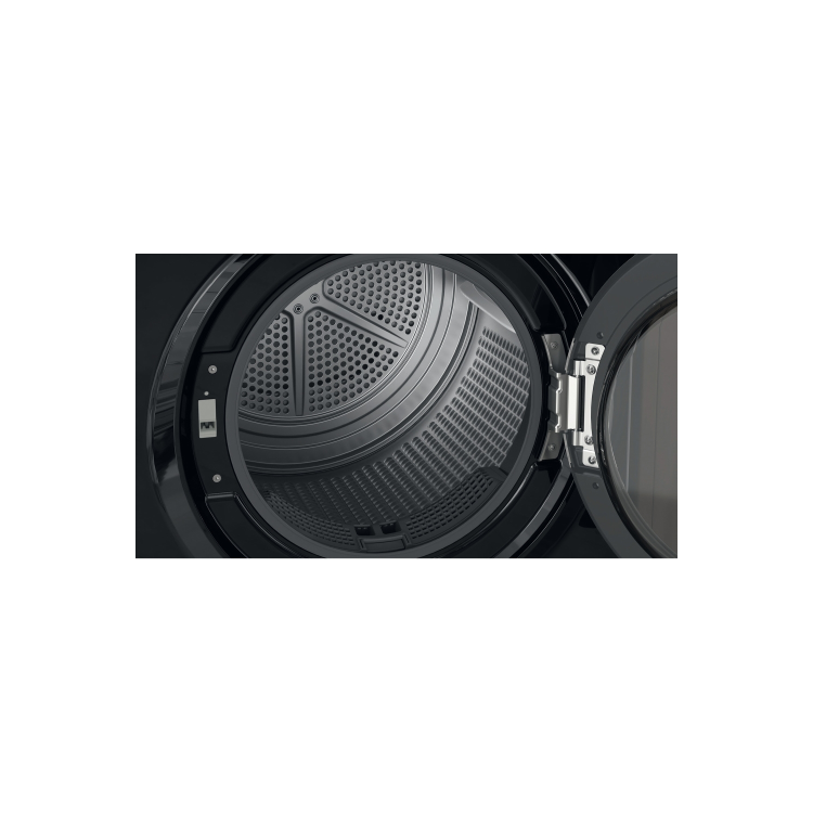 Refurbished Hotpoint Crease Care NTM1192BSKUK Freestanding Heat Pump 9KG Tumble Dryer Black