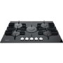 Refurbished Hotpoint FTGHG751DHBK 75cm Gas on Glass 5 Burner Gas Hob with Vertical Flame Black