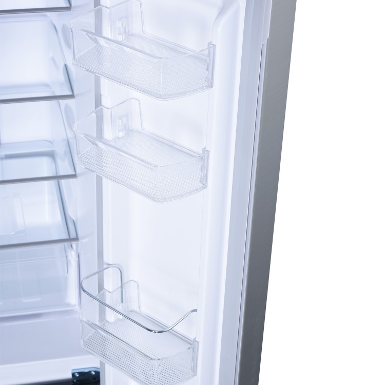 Refurbished electriQ eiQ60FDFF Freestanding 320 Litre Frost Free American Fridge Freezer Black Glass