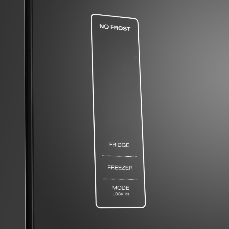 Refurbished electriQ eiQ60FDFF Freestanding 320 Litre Frost Free American Fridge Freezer Black Glass