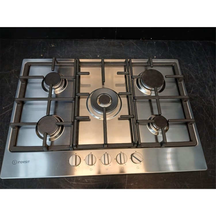 Refurbished Indesit Aria THP751PIXI 75cm 5 Burner Gas Hob Stainless Steel