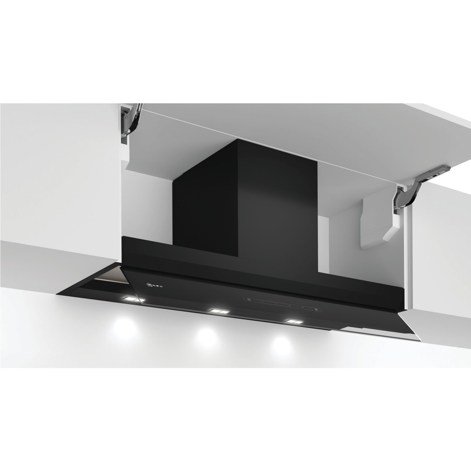 Neff D95XAM2S0B N70 90cm Canopy Cooker Hood with Fold-out Glass Deflector - Black