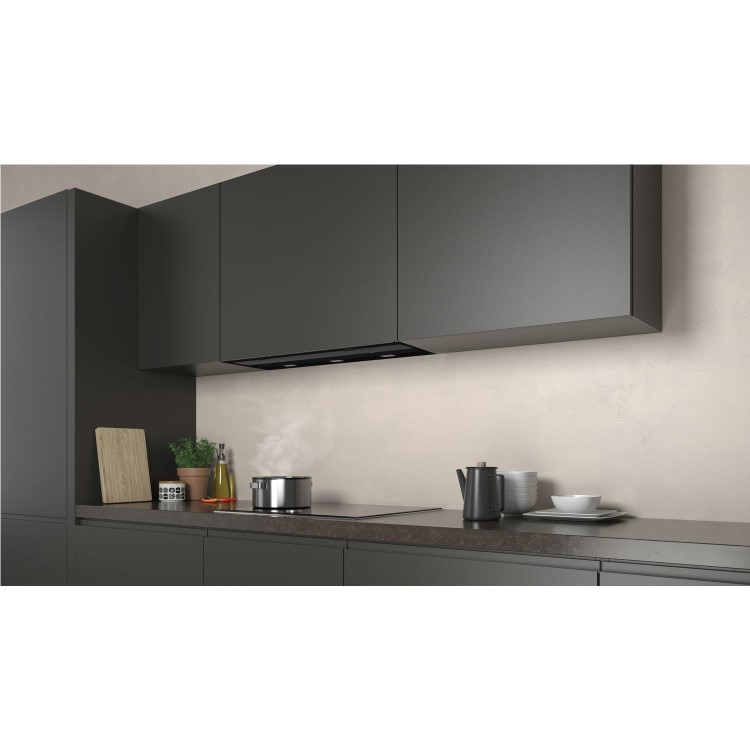Refurbished Neff N70 90cm Canopy Cooker Hood with Fold-out Glass Deflector - Black