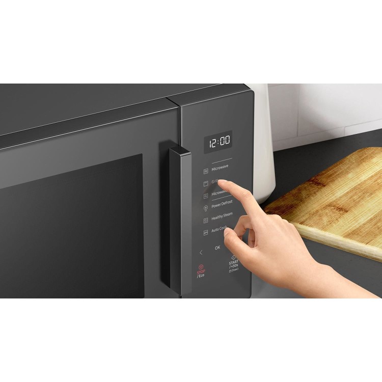 Refurbished Samsung MS23T5018AC 23L Glass Front Solo Microwave Charcoal