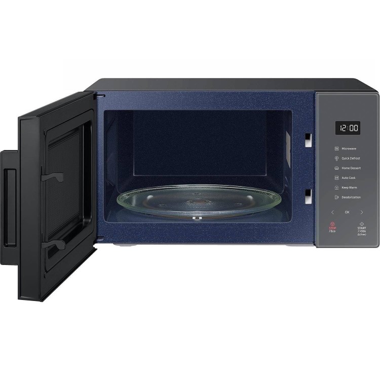 Refurbished Samsung Glass Front MS23T5018AC 23L 900W Freestanding Solo Microwave Charcoal