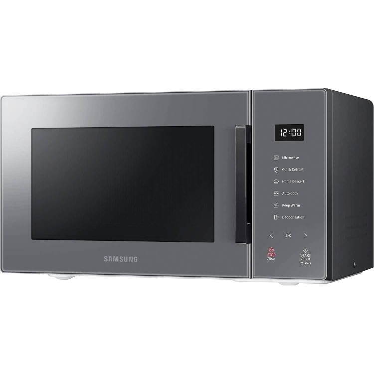Refurbished Samsung Glass Front MS23T5018AC 23L 900W Freestanding Solo Microwave Charcoal