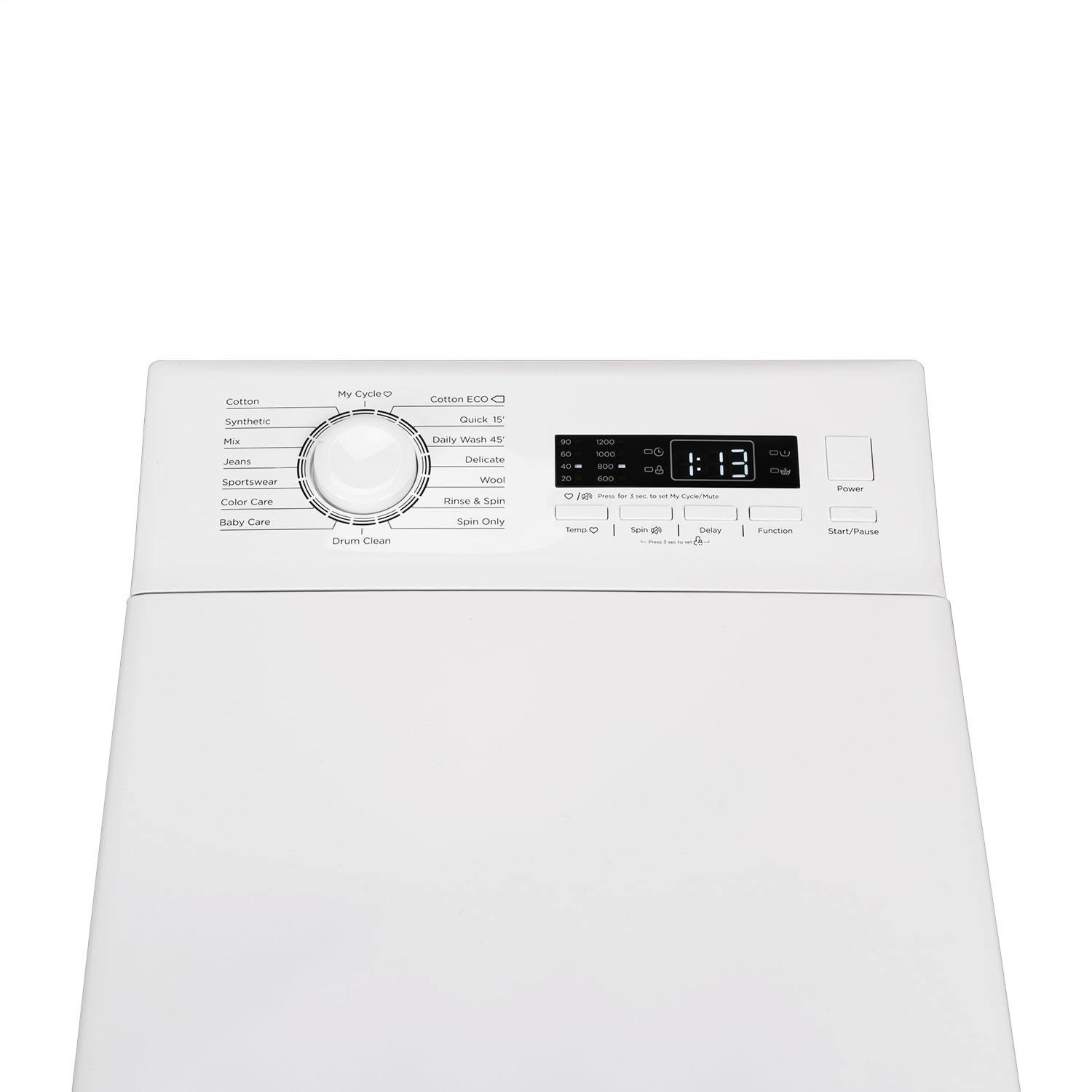 electriQ 8kg Top Loading Washing Machine, 1300rpm, White, Slimline, A-Rated electriQ 8kg Top Loading Washing Machine, 1300rpm, White, Slimline, A-Rated
