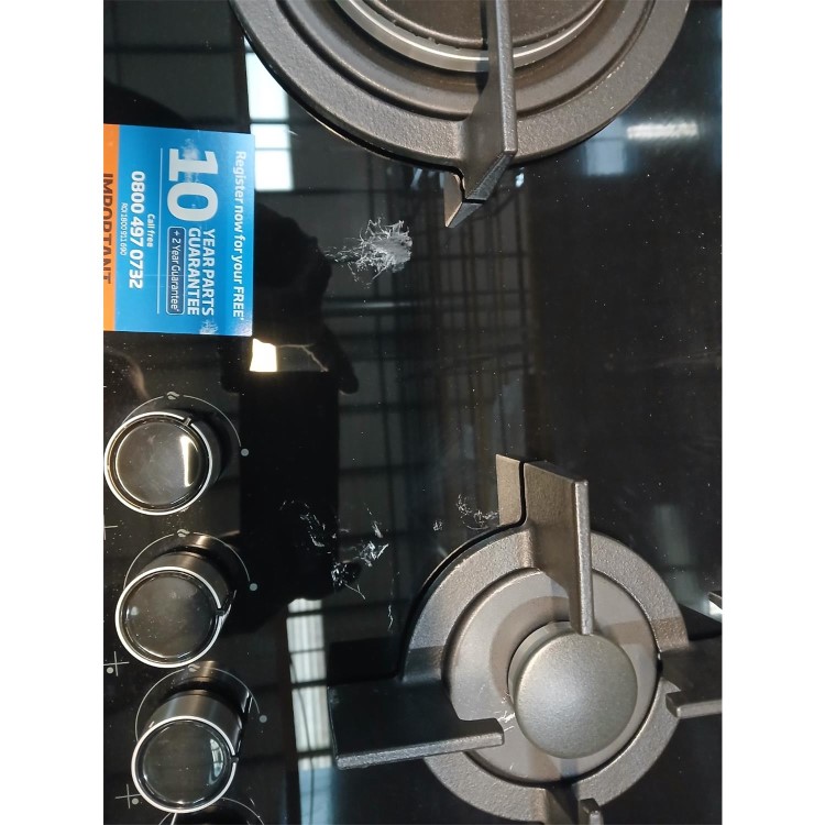 Refurbished Beko HCLW64222S 60cm 4 Burner Gas on Glass Hob Black