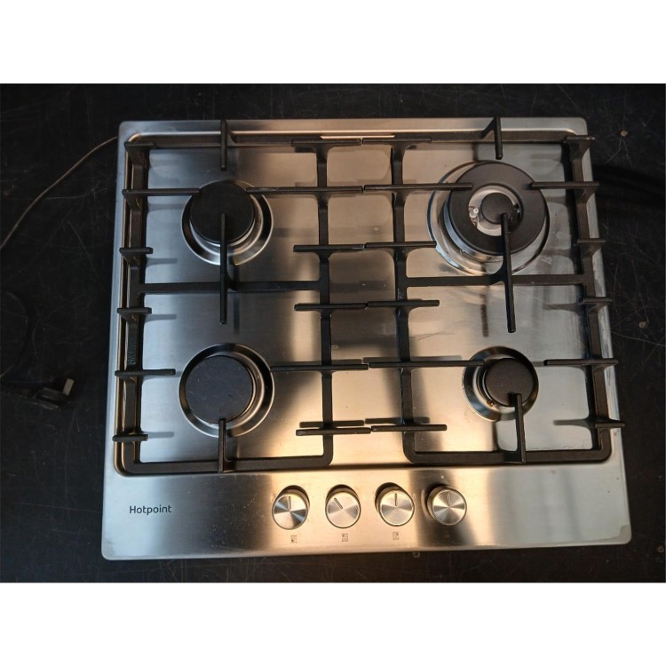Refurbished Hotpoint PPH60GDFIXUK 59cm 4 Burner Gas Hob Stainless Steel