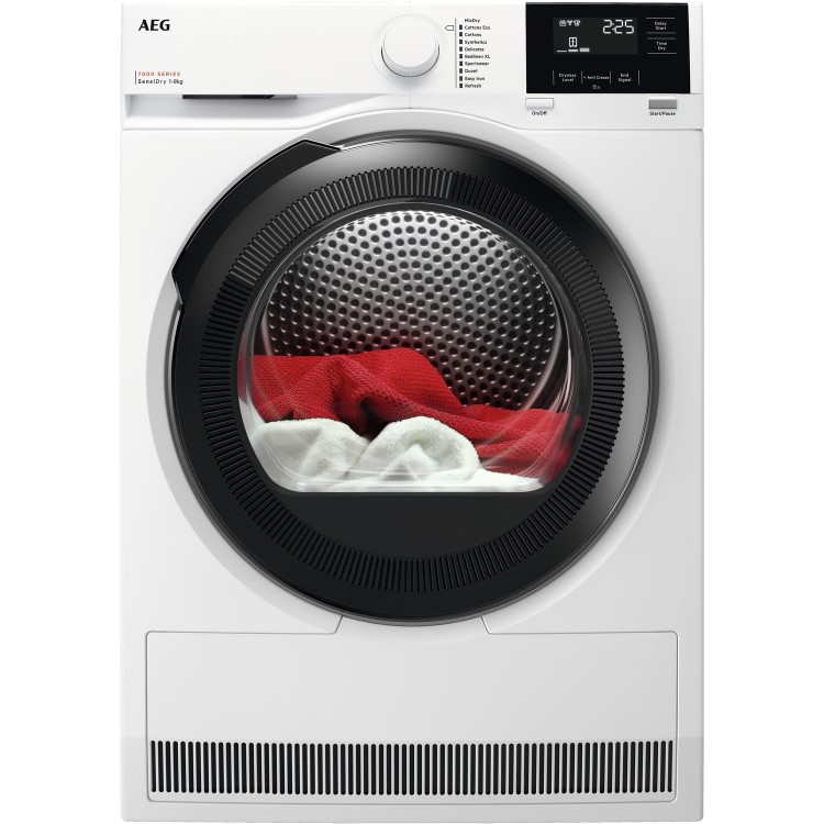 Refurbished AEG 7000 Series TR718L4B Freestanding Heat Pump 8KG Tumble Dryer White