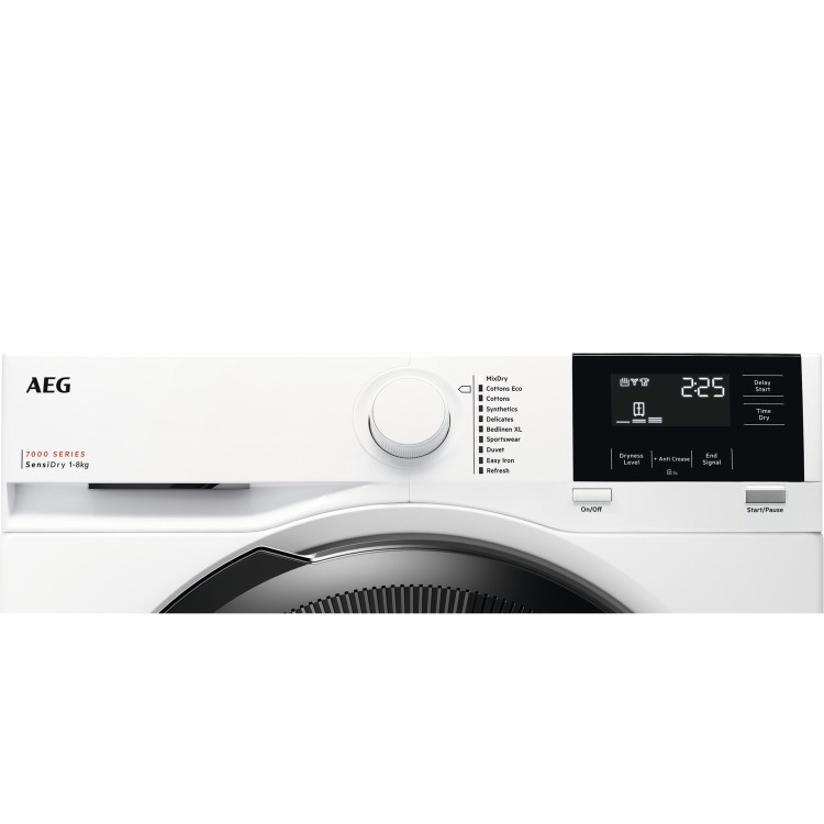 Refurbished AEG 7000 Series TR718L4B Freestanding Heat Pump 8KG Tumble Dryer White