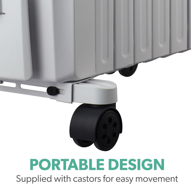 Refurbished electriQ 2500W Smart Oil Filled Radiator with Thermostat and Weekly Timer - White