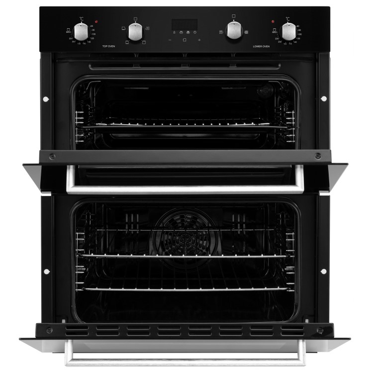 electriQ Built-Under Electric Double Oven - Black