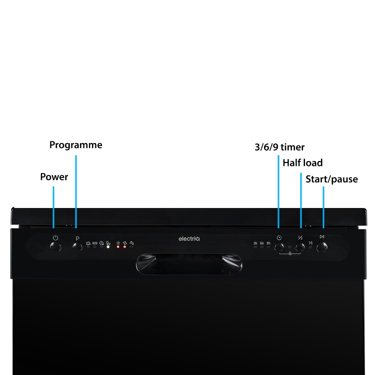 electriQ Freestanding Dishwasher - Black