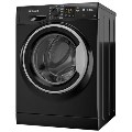 Refurbished Hotpoint AntiStain NSWM1046BSUK Freestanding 10KG 1400 Spin Washing Machine Black