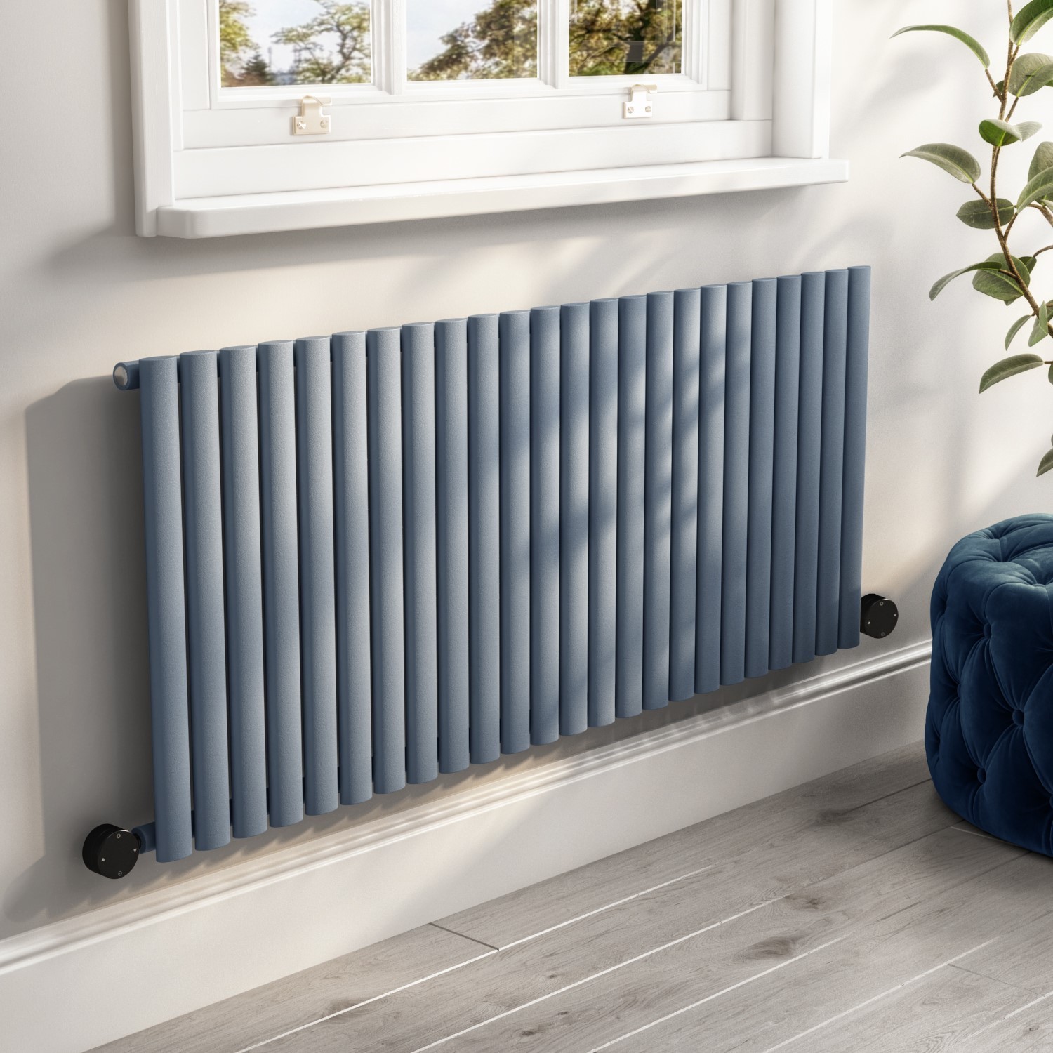 Electriq Light  Horizontal Smart Electric Radiator With Wi-Fi Thermostat 2000W H600xw1416mm Bathroom Safe HS24-600-2LGW