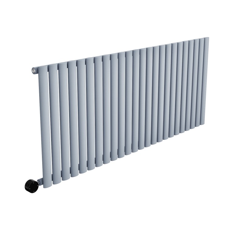 Refurbished Light Grey Electric Horizontal Designer Radiator 2kW with Wifi Thermostat - H600xW1416mm - IPX4 Bathroom Safe