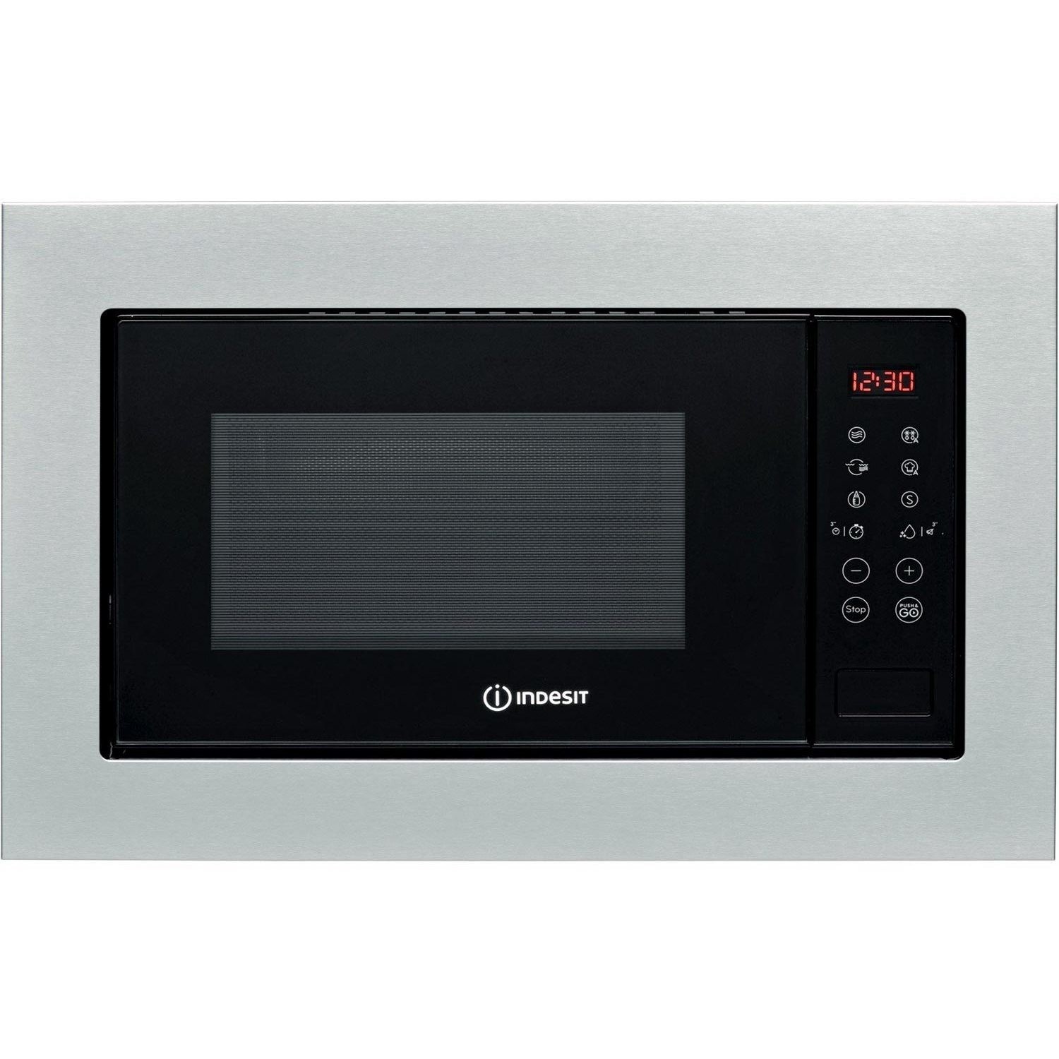 Indesit MWI125GX Built-In Microwave with Grill - Stainless Steel