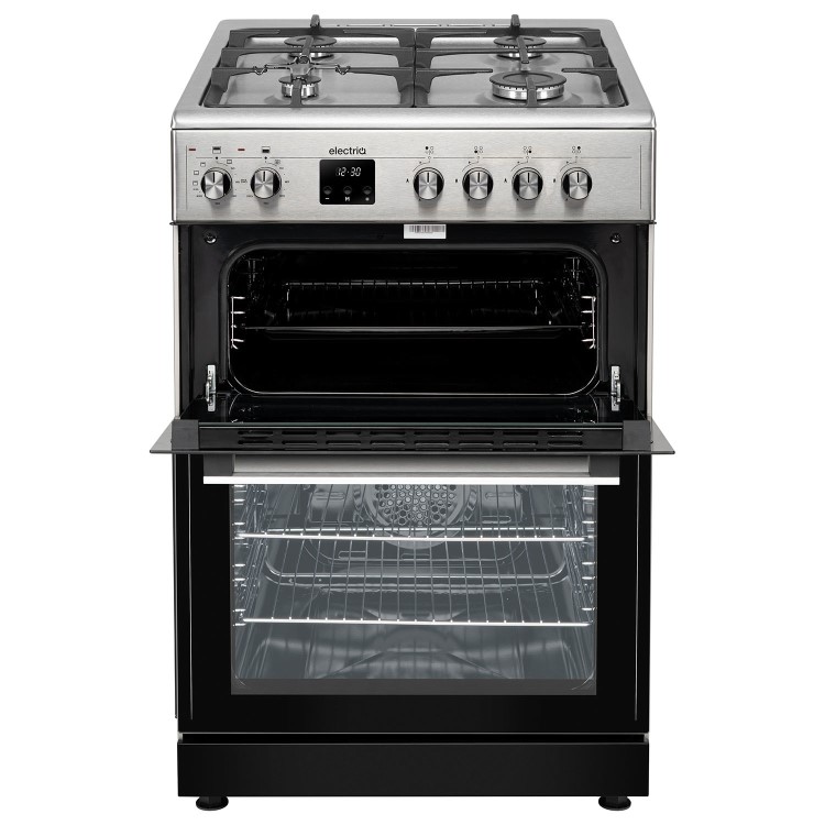 Refurbished electriQ 60cm Dual Fuel Cooker with Double Oven Stainless Steel