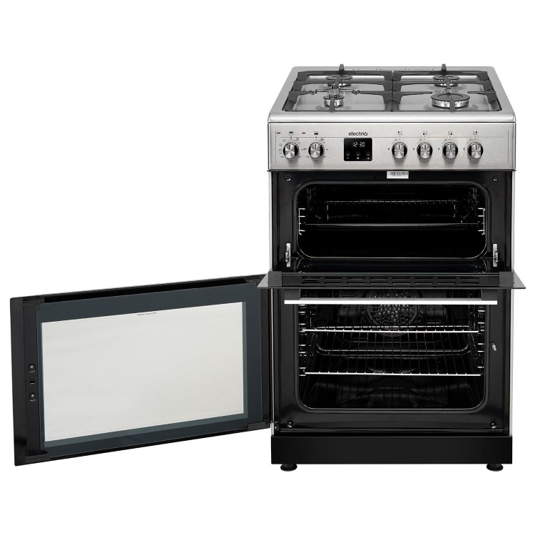 Refurbished electriQ 60cm Dual Fuel Cooker with Double Oven Stainless Steel