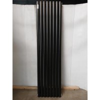 GRADE A3 - Sorrento Midnight Black Vertical Oval Designer Radiator 1800x472mm Double Panel 4983 BTU