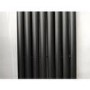 GRADE A3 - Sorrento Midnight Black Vertical Oval Designer Radiator 1800x472mm Double Panel 4983 BTU