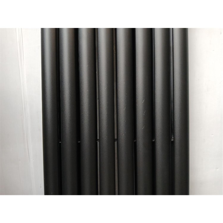 GRADE A3 - Sorrento Midnight Black Vertical Oval Designer Radiator 1800x472mm Double Panel 4983 BTU