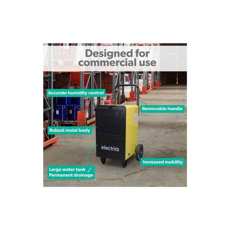 Refurbished ECD30-V2 electriQ 30 litre per day Commercial Dehumidifier on Large wheels with digital humidistat