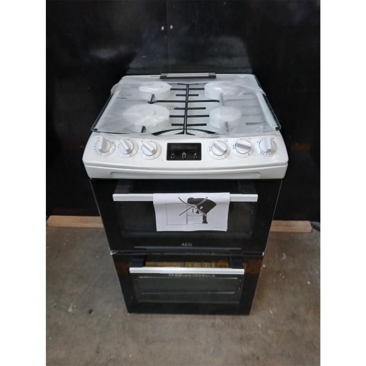 Refurbished AEG CGX1130ACW 55cm Gas Cooker with Lid White
