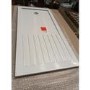 GRADE A2 - 1600x800mm Walk-In Rectangular Shower Tray with Drying Area - White Stone Resin - Purity