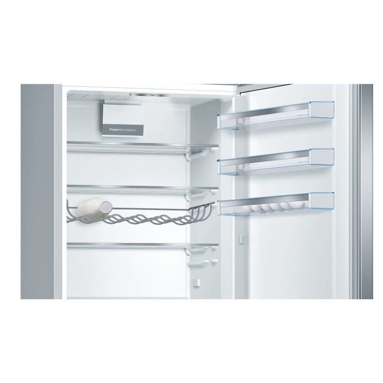 Refurbished Bosch Serie 6 KGE49AICAG Freestanding 413 Litre 60/40 Fridge Freezer Stainless Steel