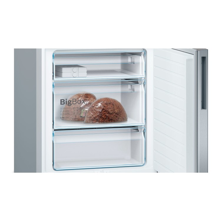 Refurbished Bosch Serie 6 KGE49AICAG Freestanding 413 Litre 60/40 Fridge Freezer Stainless Steel