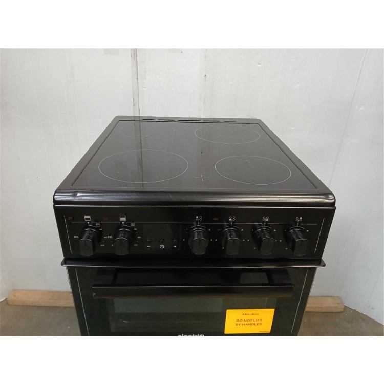 Refurbished electriQ EQEC50B3 50cm Double Oven Electric Cooker Black
