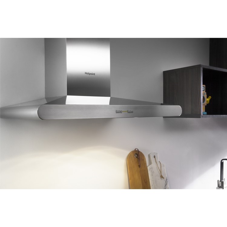Refurbished Hotpoint PHC77FLBIX 70cm Chimney Cooker Hood Stainless Steel