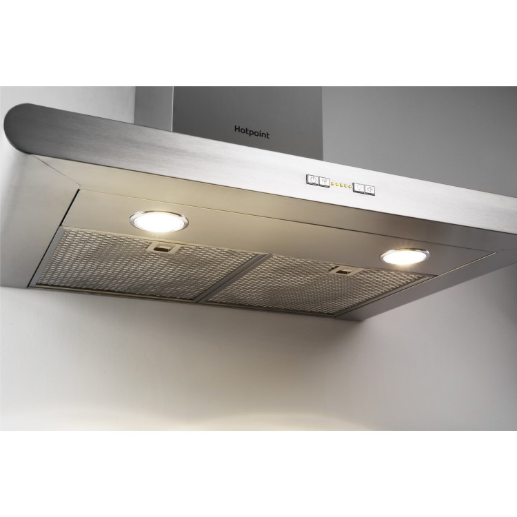 Refurbished Hotpoint PHC77FLBIX 70cm Chimney Cooker Hood Stainless Steel