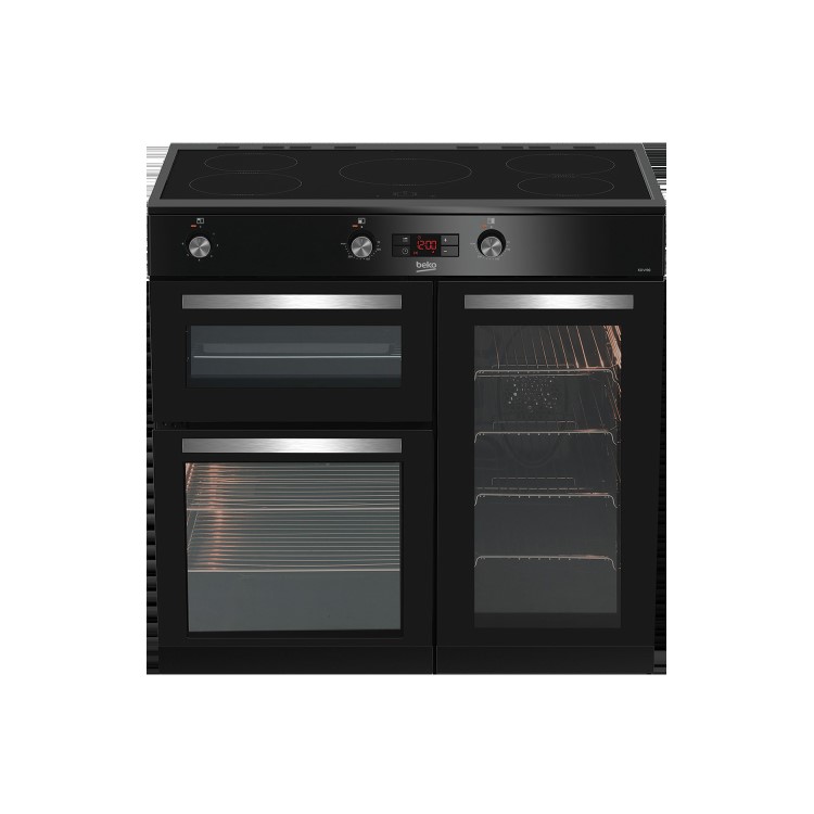 Refurbished Beko KDVI90K 90cm 5 Zone Induction Hob Electric Range Cooker