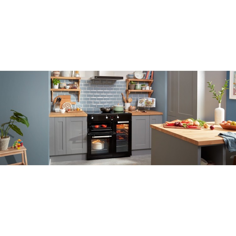 Refurbished Beko KDVI90K 90cm 5 Zone Induction Hob Electric Range Cooker