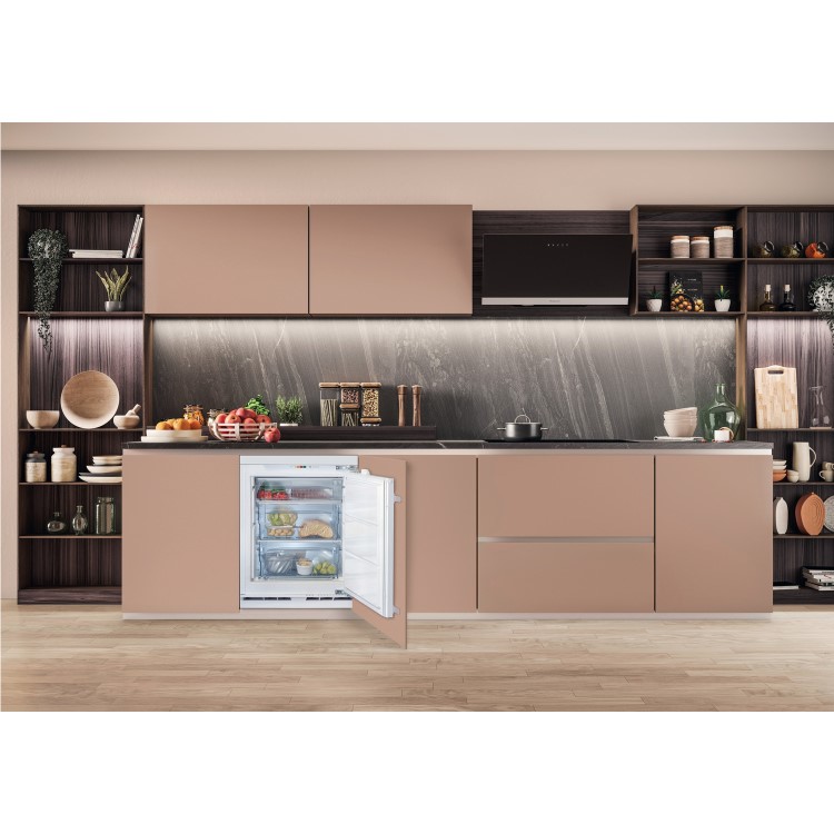 Refurbished Hotpoint HF1801EF2UK Integrated 209 Litre Upright Frost Free Freezer White