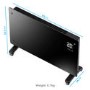 Refurbished electriQ 2500W Smart Designer Glass Panel Convection Heater - Wall Mountable & Bathroom Safe - Black