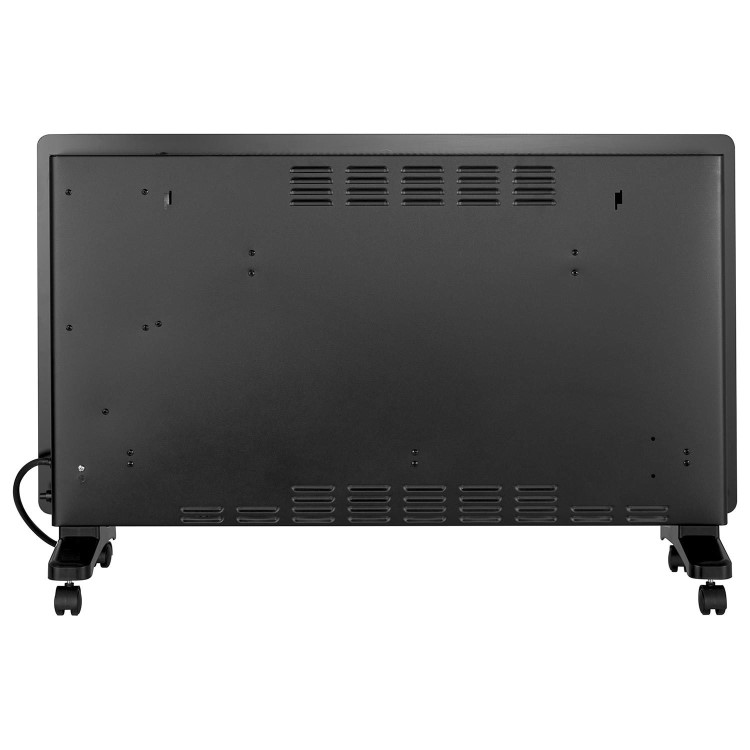 Refurbished electriQ 2500W Smart Designer Glass Panel Convection Heater - Wall Mountable & Bathroom Safe - Black
