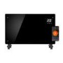 Refurbished electriQ 2500W Smart Designer Glass Panel Convection Heater - Wall Mountable & Bathroom Safe - Black