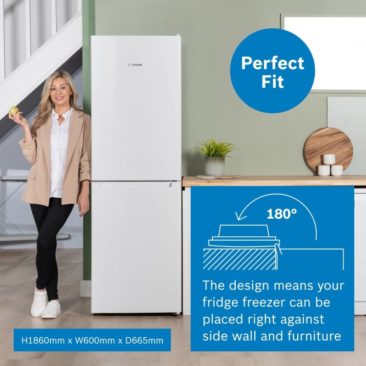 Bosch Series 2 297 Litre 50/50 Freestanding Fridge Freezer - White
